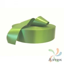 Сатиновая лента 25мм х 200м втулка 76 мм, цвет - зеленый